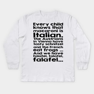 FALAFEL DAY Song Kids Long Sleeve T-Shirt